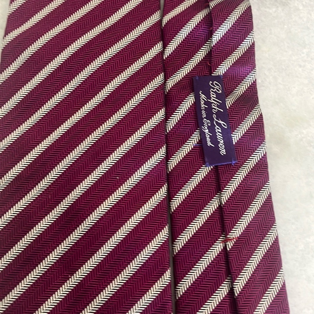 Polo by Ralph Lauren Men's Purple Label Made in England Striped Tie